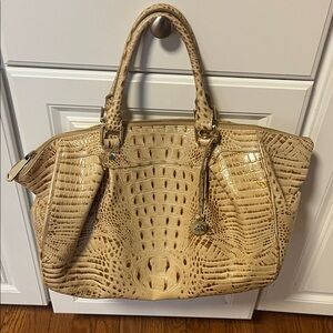 Brahmin Duxbury Large Satchel Bag in Beige